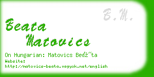 beata matovics business card